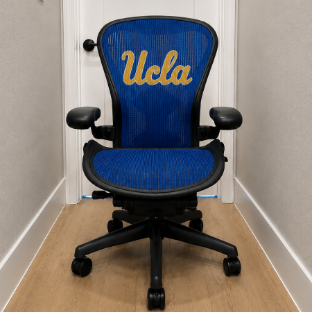 Herman Miller Aeron Classic | Size B | Rare UCLA Bruins Blue & Gold | Fully Loaded