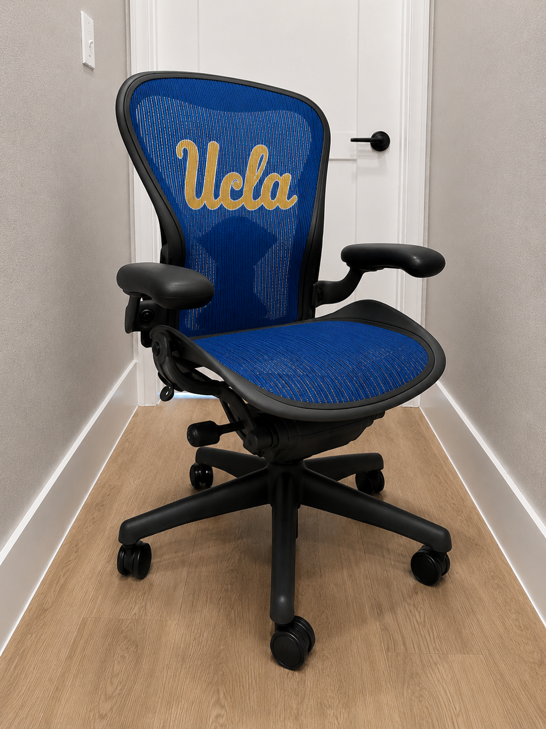 Herman Miller Aeron Classic | Size B | Rare UCLA Bruins Blue & Gold | Fully Loaded - Image 2
