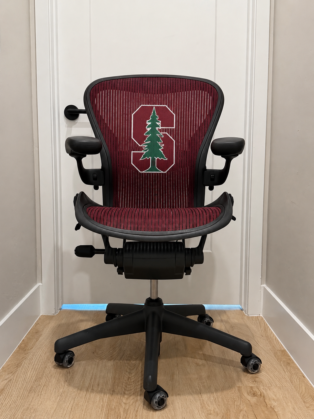 Herman Miller Aeron Classic Size B | Stanford Cardinal Custom Edition | Fully Loaded | Rare Burgundy Mesh