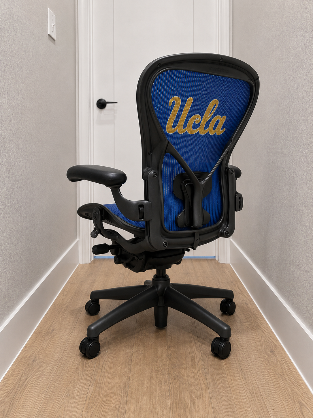 Herman Miller Aeron Classic | Size B | Rare UCLA Bruins Blue & Gold | Fully Loaded - Image 5